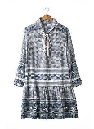 Robe mi-longue imprimé fantaisie manches longues bleu DODO BAR OR femme