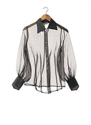 Chemisier coupe cintrée manches longues noir SASSIA femme