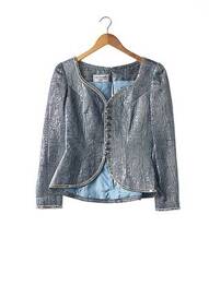 Veste chic col v bleu DAVID MOLHO femme