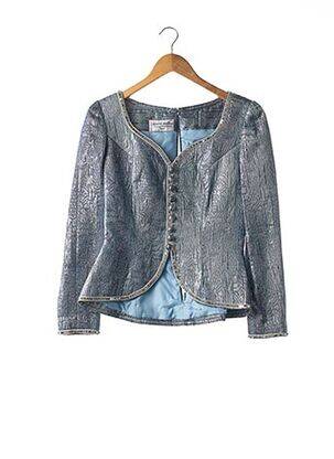 Veste chic col v bleu DAVID MOLHO femme