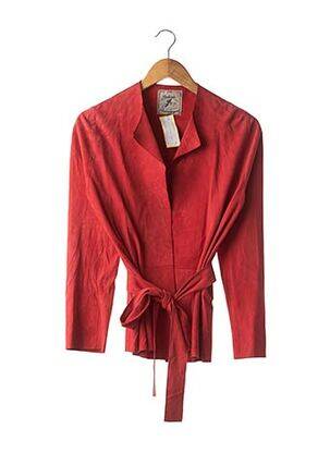 Veste en cuir rouge GALERIE BIRKEMEYER pour femme