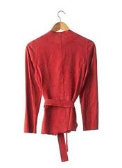 Veste en cuir rouge GALERIE BIRKEMEYER pour femme seconde vue