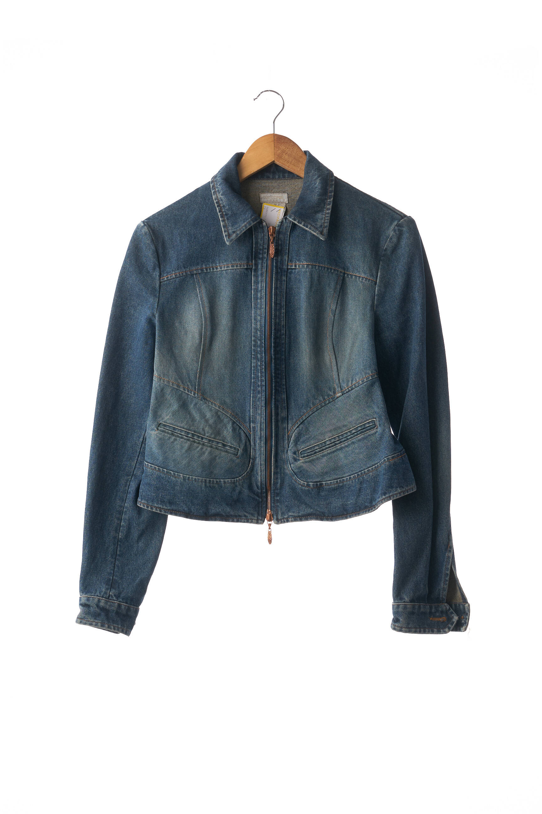 Veste en jean manches longues bleu ROBERTO CAVALLI femme