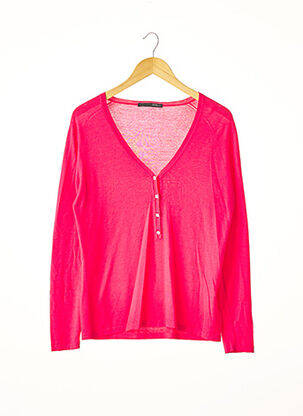 Pull coupe droite manches longues rose LES COPAINS femme