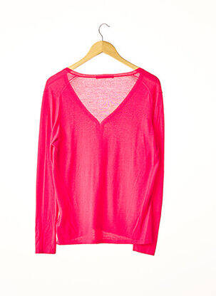Pull coupe droite manches longues rose LES COPAINS femme
