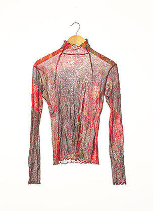Top imprimé fantaisie manches longues rouge NULLE PART AILLEURS femme