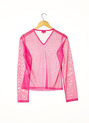 Top coupe cintrée manches longues rose ROBERTO CAVALLI femme