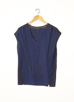 Pull coupe droite manches courtes bleu OHNE TITEL femme