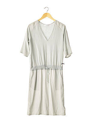 Robe mi-longue tissage crêpe bleu PIANORI femme
