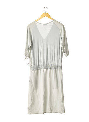 Robe mi-longue tissage crêpe bleu PIANORI femme