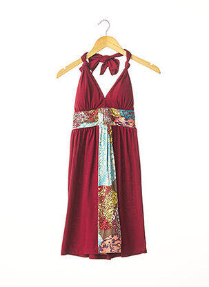 Robe mi-longue imprimé fantaisie rouge SINGLE DRESS femme