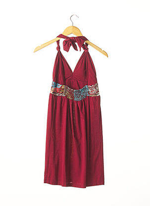 Robe mi-longue imprimé fantaisie rouge SINGLE DRESS femme