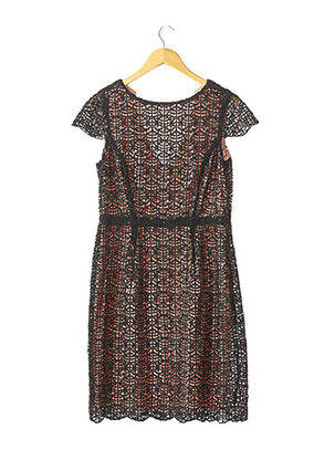 Robe mi-longue manches courtes manches courtes noir HOSS femme