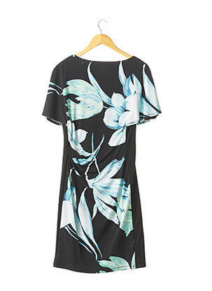 Robe mi-longue imprimé fleurs noir FRANK LYMAN femme