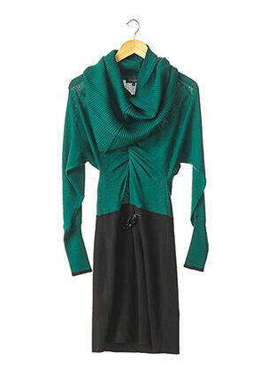 Robe pull col boule manches longues vert LUISA SPAGNOLI femme