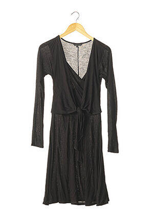 Robe mi-longue coupe évasée manches longues noir TARA JARMON femme