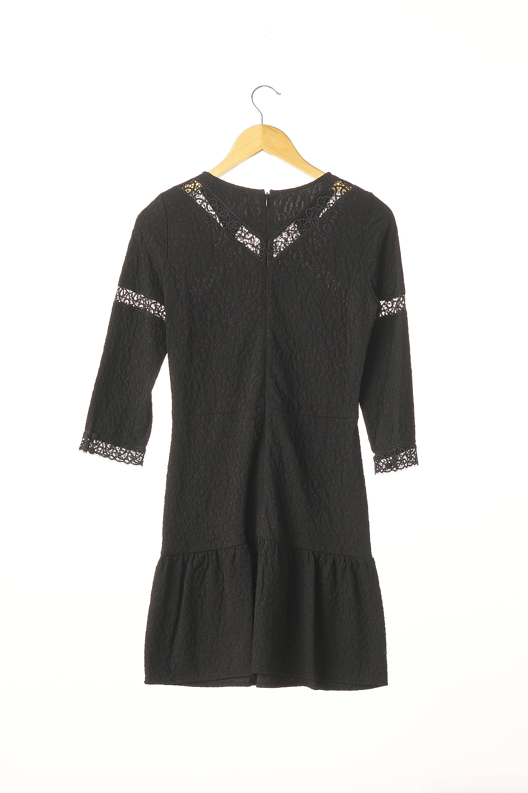 Robe mi-longue fermeture zippée au dos noir THE KOOPLES femme