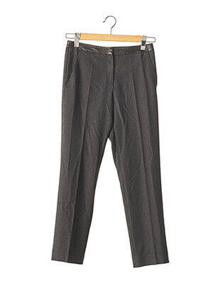 Pantalon droit fermeture zippée sous rabat avec crochet taille normale gris GEORGES RECH femme