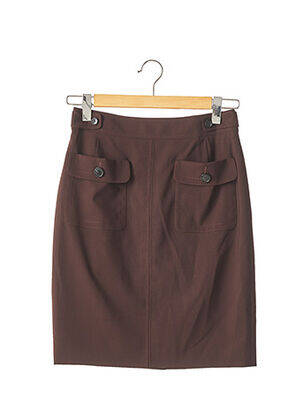Jupe mi-longue coupe droite marron BARBARA BUI femme