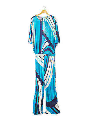 Combi-pantalon coupe fluide bleu ISSA femme