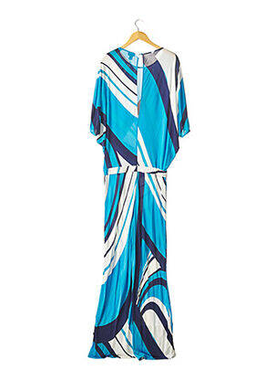 Combi-pantalon coupe fluide bleu ISSA femme