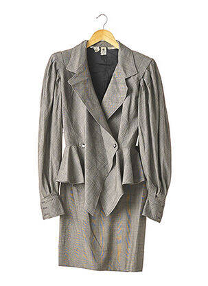 Ensemble jupe fermeture boutonnée sur le devant gris UNGARO femme