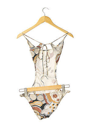 Maillot de bain 1 pièce imprimé fantaisie gris DOLCE & GABBANA femme