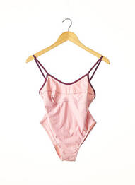 Maillot de bain 1 pièce bretelles élastiquées rose KIWI femme