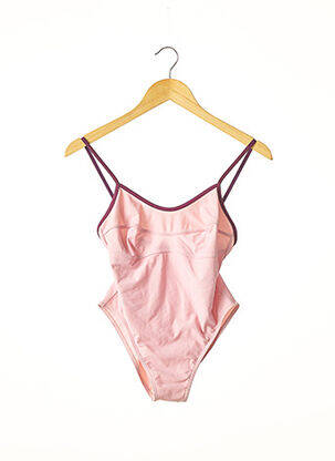 Maillot de bain 1 pièce bretelles élastiquées rose KIWI femme