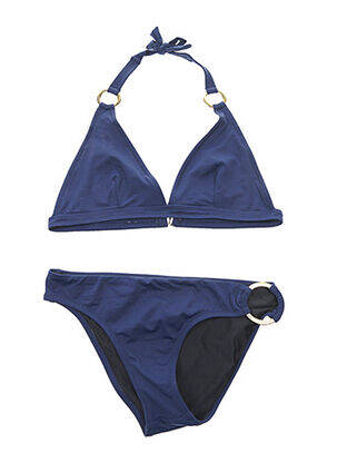 Maillot de bain 2 pièces haut triangles haut triangles bleu LETARTE femme