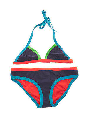 Maillot de bain 2 pièces fermeture liens à nouer haut triangles bleu MARC JACOBS femme