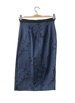 Jupe mi-longue taille élastique bleu ALESSANDRO DELL'ACQUA femme
