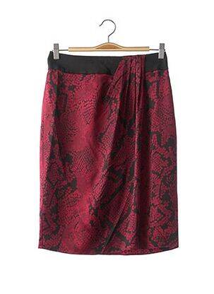 Jupe mi-longue coupe droite rouge APOSTROPHE femme