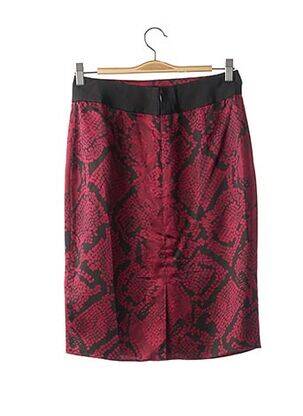Jupe mi-longue coupe droite rouge APOSTROPHE femme