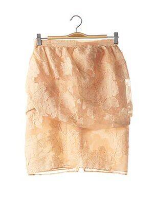 Jupe mi-longue coupe droite orange LA PERLA femme