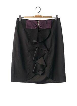 Jupe mi-longue coupe droite noir JIN-JA femme