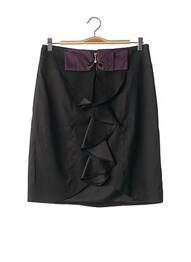 Jupe mi-longue coupe droite noir JIN-JA femme