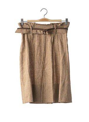 Jupe mi-longue taille haute beige GUNEX femme