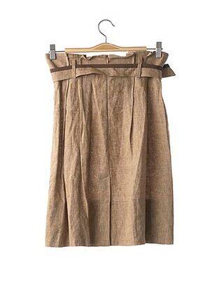 Jupe mi-longue taille haute beige GUNEX femme