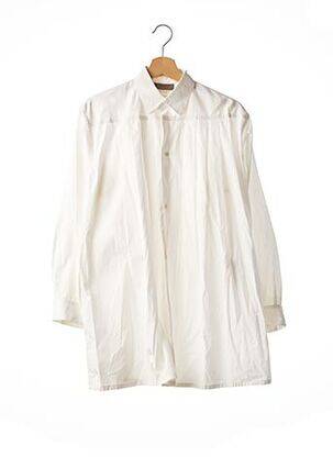 Chemisier tissage popeline manches longues blanc WORKSHOP femme