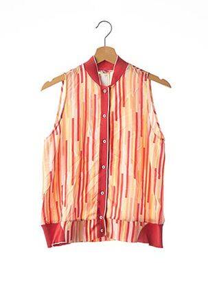 Chemisier tissage crêpe sans manche rouge MALO femme