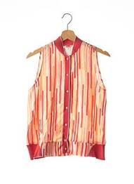Chemisier tissage crêpe sans manche rouge MALO femme