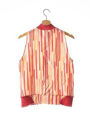 Chemisier tissage crêpe sans manche rouge MALO femme