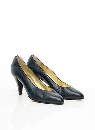 Escarpins semelle extérieure cuir talon de 7 à 9cm bleu ANDREA PFISTER femme