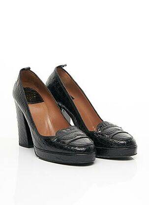 Escarpins semelle extérieure cuir talon haut de 10cm et plus noir LAURENCE DACADE femme