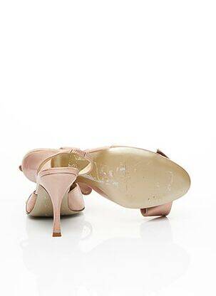 Sandales/nu pieds tissage satiné talon de 7 à 9cm rose MICHEL PERRY femme