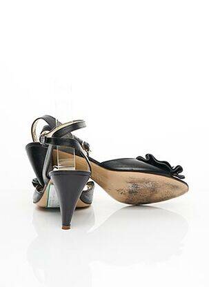 Sandales/nu pieds matière lisse talon de 7 à 9cm noir FLAVIO femme