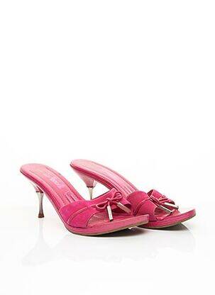 Mules/sabots semelle extérieure cuir talon de 7 à 9cm rose SERGIO ROSSI femme