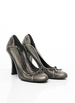 Escarpins semelle extérieure cuir talon haut de 10cm et plus gris MIU MIU femme