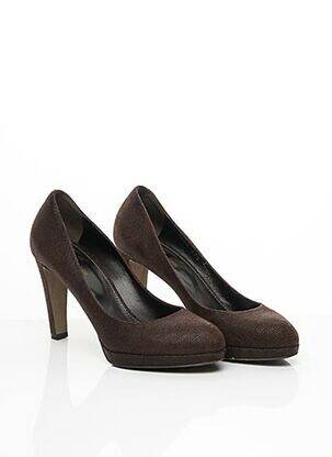 Escarpins semelle extérieure cuir talon de 7 à 9cm marron SERGIO ROSSI femme